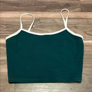 Wild Fable Dark Teal Camisole with White Trim